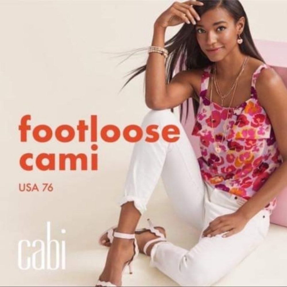 🧡💚CAbi Limited Edition Footloose Cami #5602 Pink Floral Large
